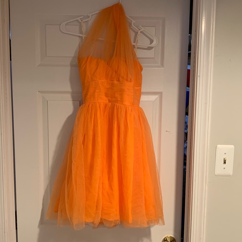 Orange one shoulder dress